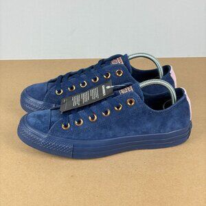 Converse Chuck Taylor Tonal Blue Suede Ox Sneakers Womens 7 Low Top Lace Up